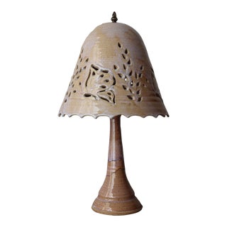 Mid Century Studio Pottery Stoneware Table Lamp For Sale