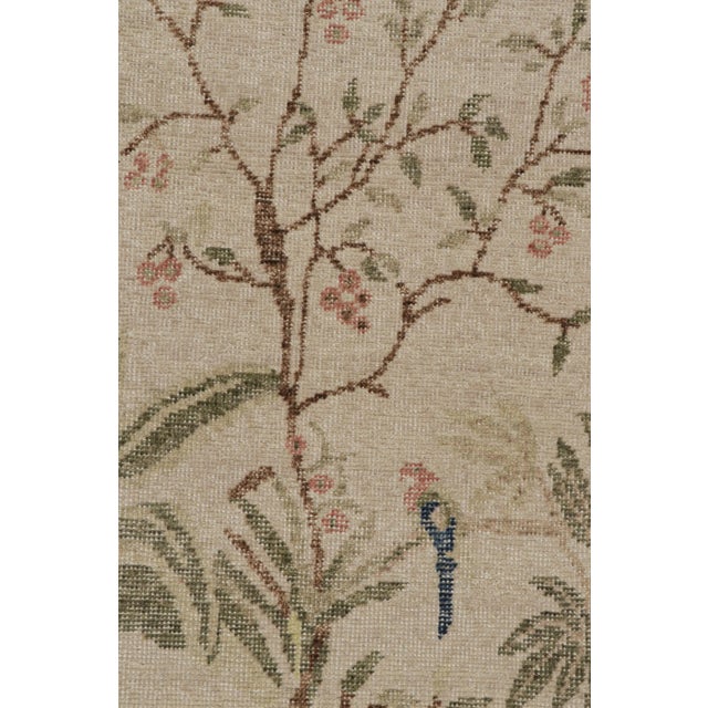 2010s Rug & Kilim’s Contemporary Distressed Pictorial Rug With Botanical Depictions For Sale - Image 5 of 7
