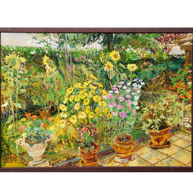 Post Impressionist In the Neighbor’s Garden, 1996 – Oil Painting by Alexander Michael For Sale - Image 3 of 8