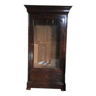 Antique French Flame Mahogany Single-Door Bookcase For Sale