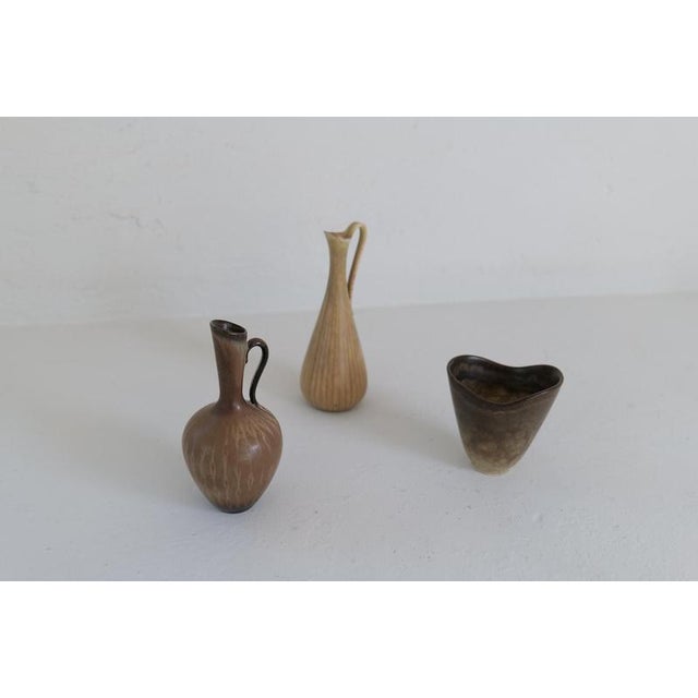 Swedish Ceramic Vessels by Gunnar Nylund for Rörstrand, 1950s, Set of 3 For Sale - Image 13 of 18