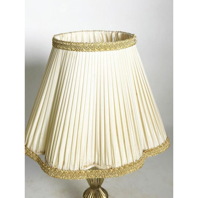 Art Nouveau Brass Table Lamp with Shade, France, 1920s For Sale - Image 4 of 18
