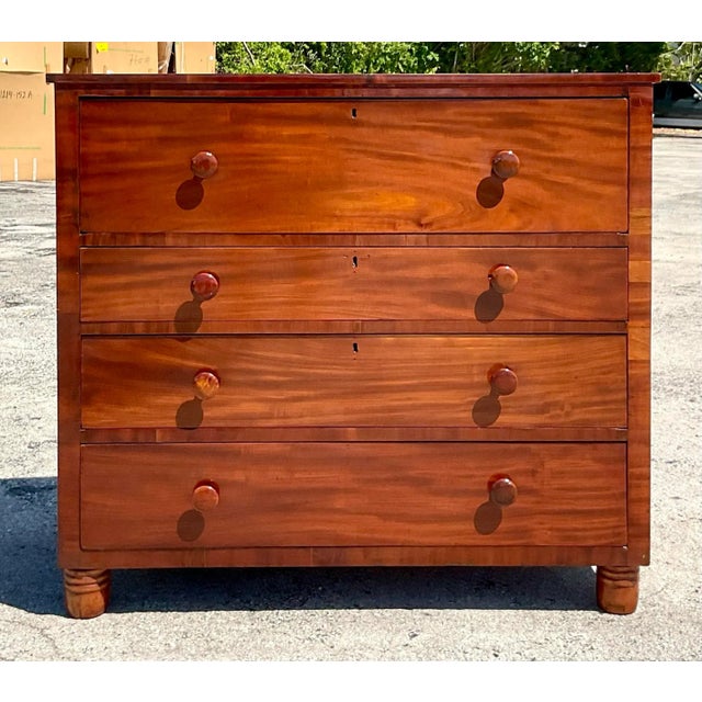 Wood Vintage Flame Mahogany Four-Drawer Chest For Sale - Image 7 of 12