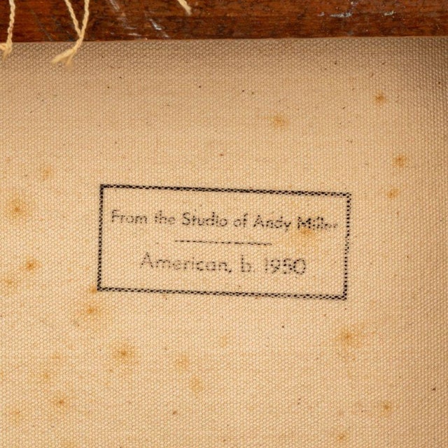 Late 20th Century Andy Miller Abstract Composition Oil on Canvas For Sale - Image 5 of 5