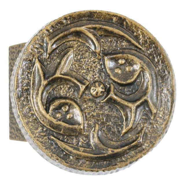 Brutalist Brass Push and Pull Front Door Handle, 1970s For Sale