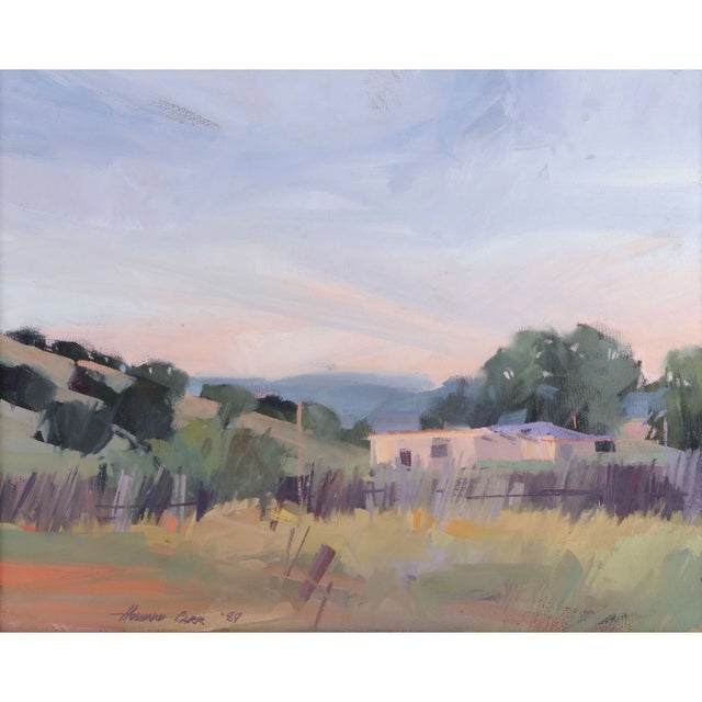 Vintage Howard Carr Ranch House and Field oil painting, circa 1989. This vintage Howard Carr painting comes framed as...