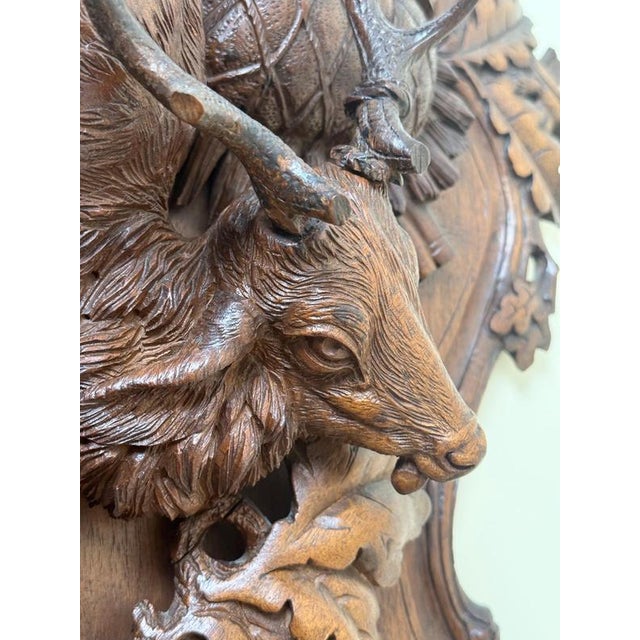 Black Forest Hunting Plaque attributed to Johann Flück, 1880 For Sale - Image 4 of 18
