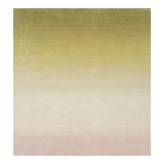 Rug & Kilim’s Custom Ombre Rug Design in Chartreuse and Light Pink Hues For Sale