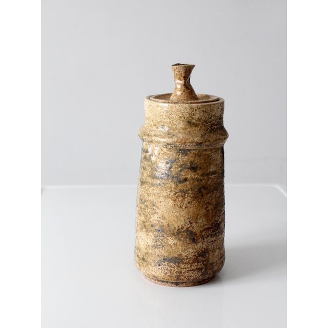 Vintage 1970s Handmade Studio Pottery Lidded Jar For Sale - Image 9 of 15