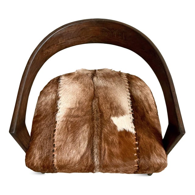 Brown Deco Rustic Horseshoe Arm Chair For Sale - Image 8 of 9