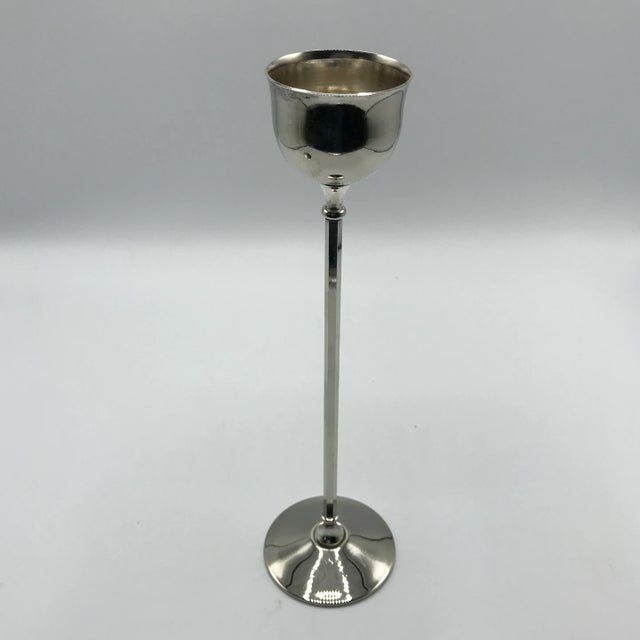 Silver William Adam Italian Silver Plated Candle Holders - A Pair For Sale - Image 8 of 13