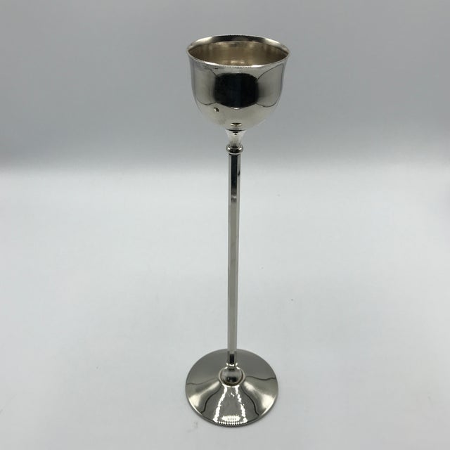 Silver William Adam Mid-Century Modern Italian Silver Plated Candle Holders - a Pair For Sale - Image 8 of 13