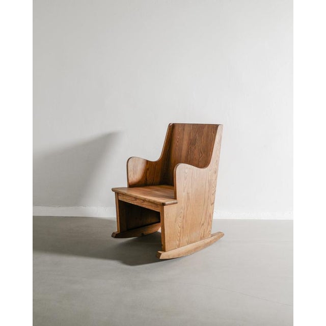 Swedish Mid Century Modern Sculptural Wooden Lovö Rocking Chairs by Axel Einar Hjorth for Nordiska Kompaniet Sweden, 1930s, Set of 2 For Sale - Image 6 of 7