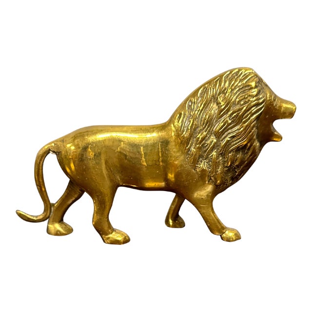 Vintage English Brass Lion For Sale