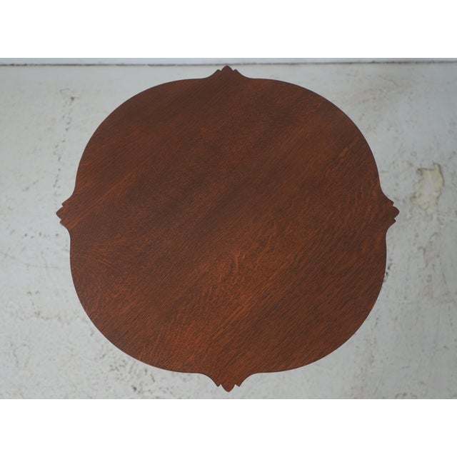 Traditional Stickley Harvey Ellis Inlaid Oak Tea Table For Sale - Image 3 of 14
