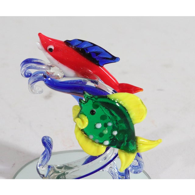 Red Vintage Italian Murano Glass Fish Figures-a Set of Six For Sale - Image 8 of 18