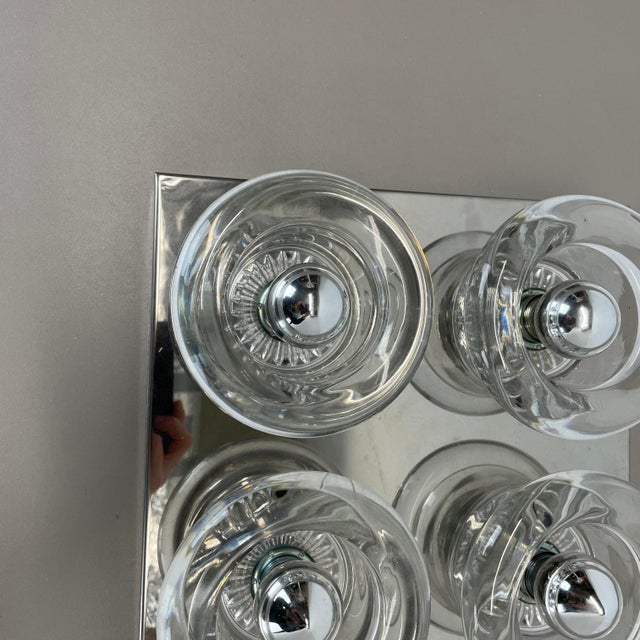 Metal Chrome Glass Wall Sconce, 1970s For Sale - Image 3 of 18