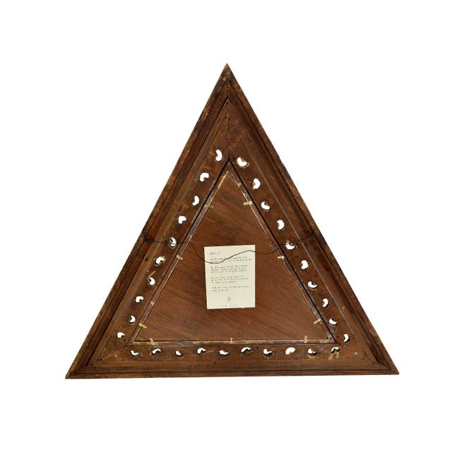 "Waves" Abstract Art in Antique 1890's Frame, Original Seascape Painting in Triangular Frame by JTS For Sale - Image 11 of 11