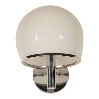 1960s Vintage Chrome and Glass Lightolier Sconce For Sale