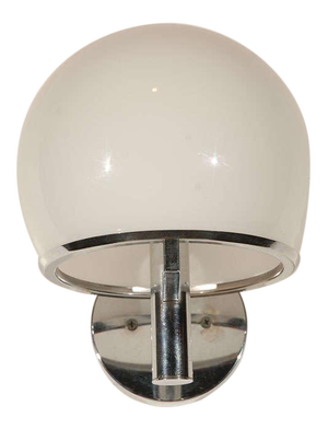 1960s Vintage Chrome and Glass Lightolier Sconce