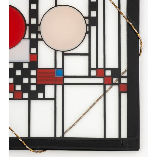 Black After Frank Lloyd Wright Avery Coonley House Design Glass Panel For Sale - Image 8 of 8