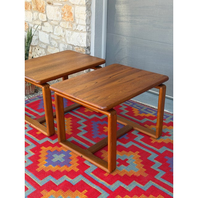 Modern 1960s Teak Side Table Set For Sale - Image 3 of 9