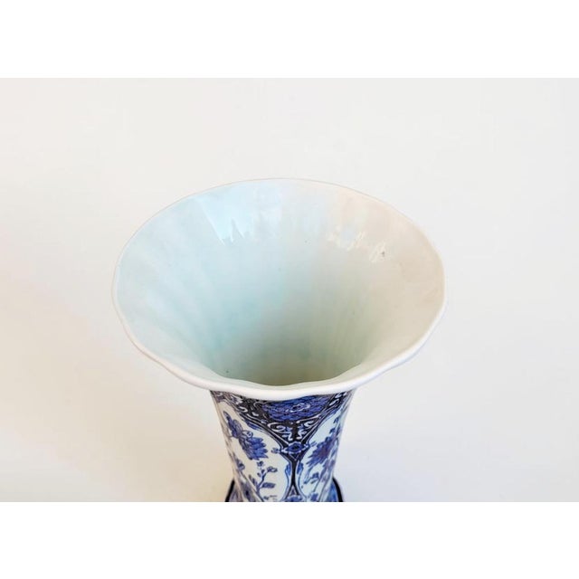 Delft Blue Pottery Trumpet Vases from Boch Royal Sphinx Maastricht, Holland, 1960s, Set of 2 For Sale - Image 17 of 18