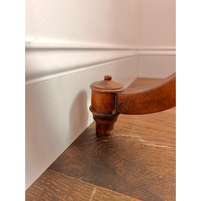 1950s Baker Furniture Mahogany and Burl Wood Writing Desk / Console Table With Gallery Back – Traditional Elegant Design For Sale - Image 13 of 17