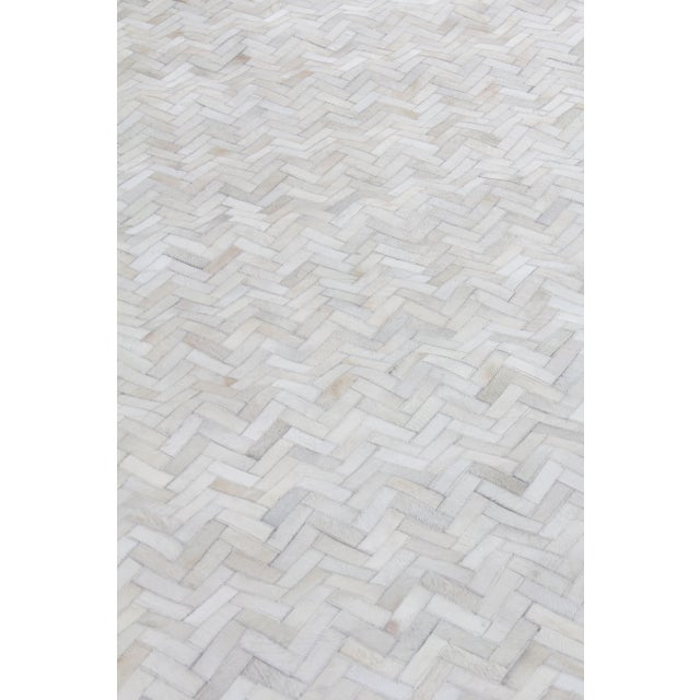 Exquisite Rugs Willoughby Patchwork Leather Ivory - 8'x11' For Sale In Los Angeles - Image 6 of 8