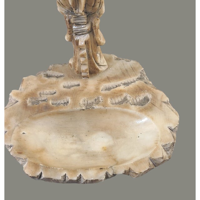 Tan Vintage Asian Figural Holy Man Carved Soapstone Trinket Holder For Sale - Image 8 of 10