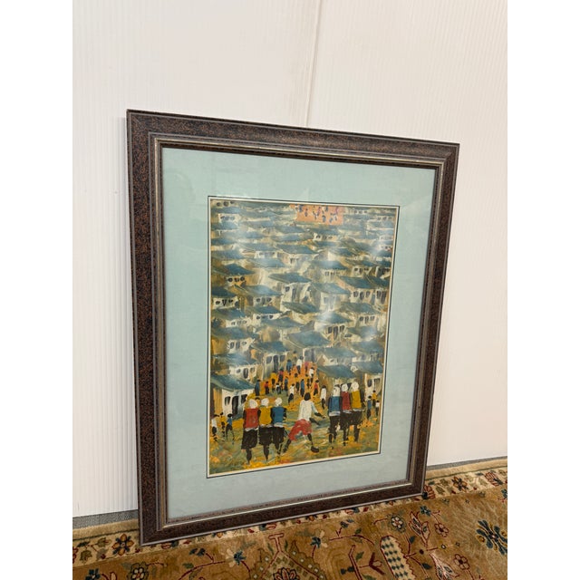 Design Plus Gallery presents a Township Scene by Patrick Bergsma. The artwork is so detailed with a group of people on the...