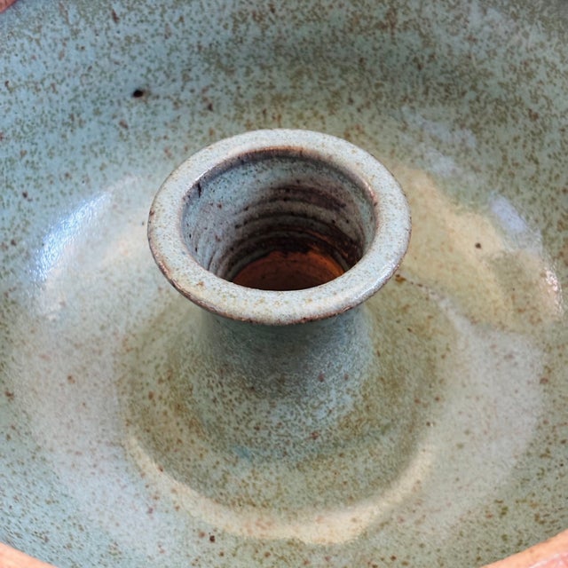 Late 20th Century Studio Pottery Serving Bowl With Turquoise Interior For Sale - Image 5 of 10