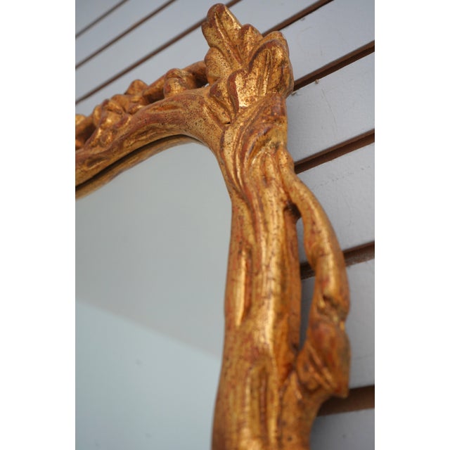Gold Italian Gold Giltwood Ornate Frame Mirror For Sale - Image 8 of 11