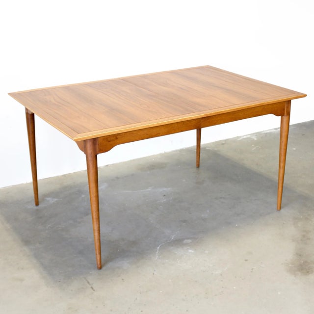 Lane Furniture Lane “Copenhagen” Walnut & Ash Dining Table For Sale - Image 4 of 18
