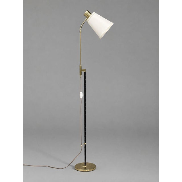 Mid-Century Modern 1950s Möllers Armatur Eskilstuna, Floor Lamp, Leather, Brass For Sale - Image 3 of 10