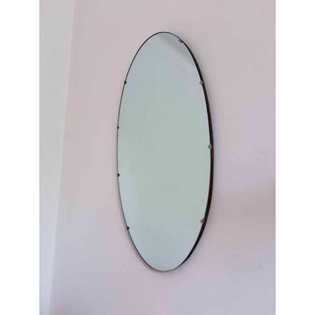 Vintage Oval Rockabilly Mirror, 1960s For Sale - Image 12 of 12