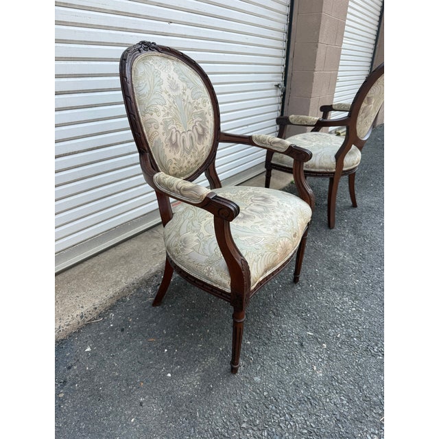 Henredo Schoonbeck Colllection Pair Louis XV Style Carved Armchairs For Sale - Image 10 of 18