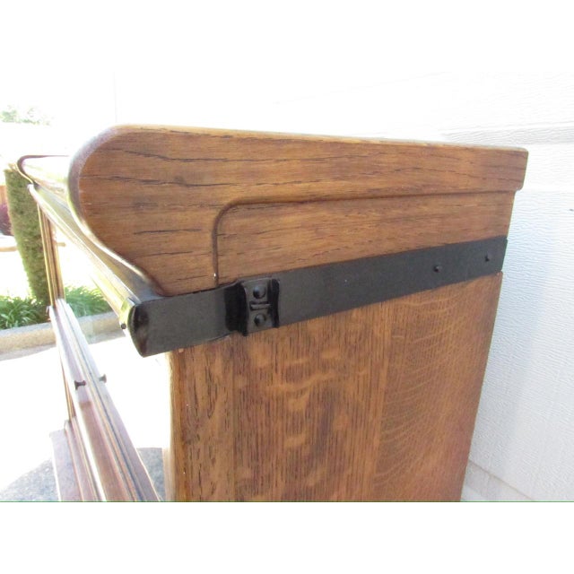 Antique English Oak Stacking Lawyers Bookcase For Sale - Image 16 of 18