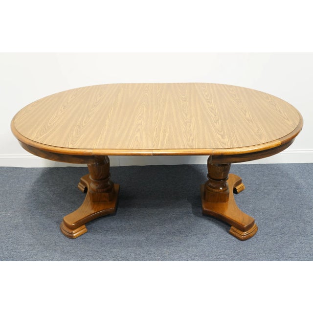 Richardson Brothers Oak Rustic Country French 47" Round Double Pedestal Dining Table 5442-381 For Sale In Kansas City - Image 6 of 11