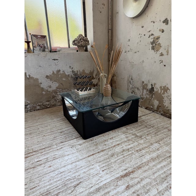 Metal Coffee Table with Molded Base and Chrome, 1970s For Sale - Image 7 of 18