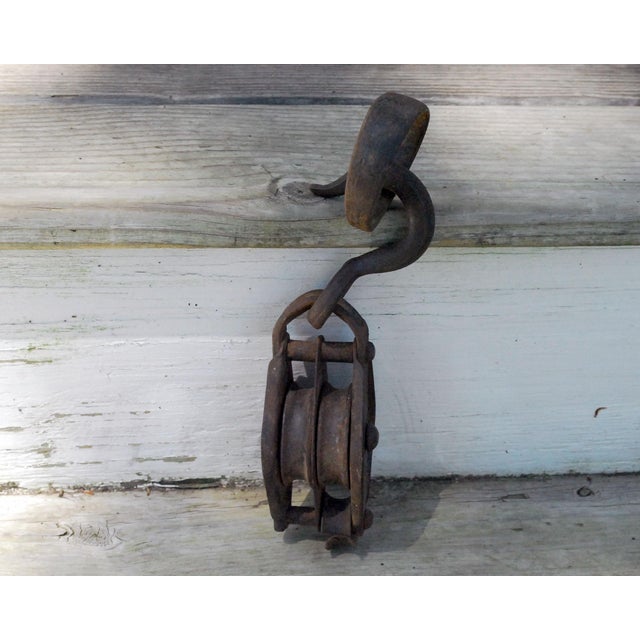 Antique Cast Iron Double Pulley and Iron Ring Chairish