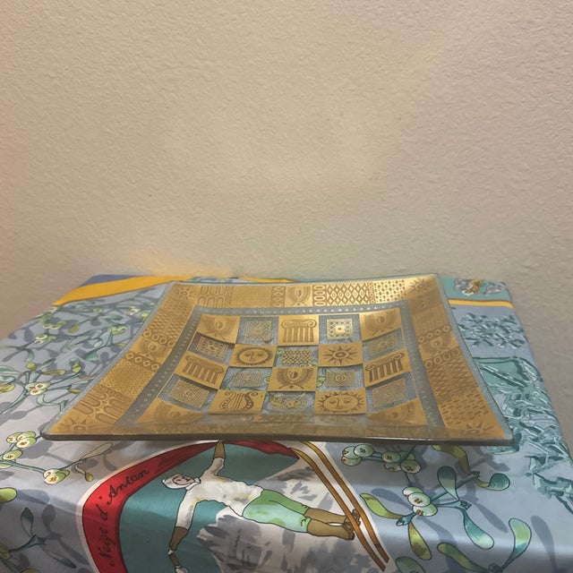 An authentic mid-century modern square glass display platter designed by the iconic American designer Georges Briard. This...
