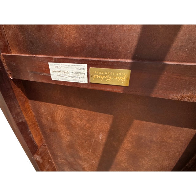 1990s John Richards Window Bench Settee French Regency Damask Neo Classical Ottoman For Sale - Image 18 of 18