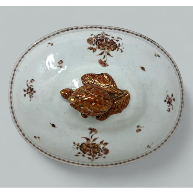 Rose Antique Chinese Qing Dynasty Canton Porcelain Famille Rose Qianlong Tureen 18 Ct For Sale - Image 8 of 11