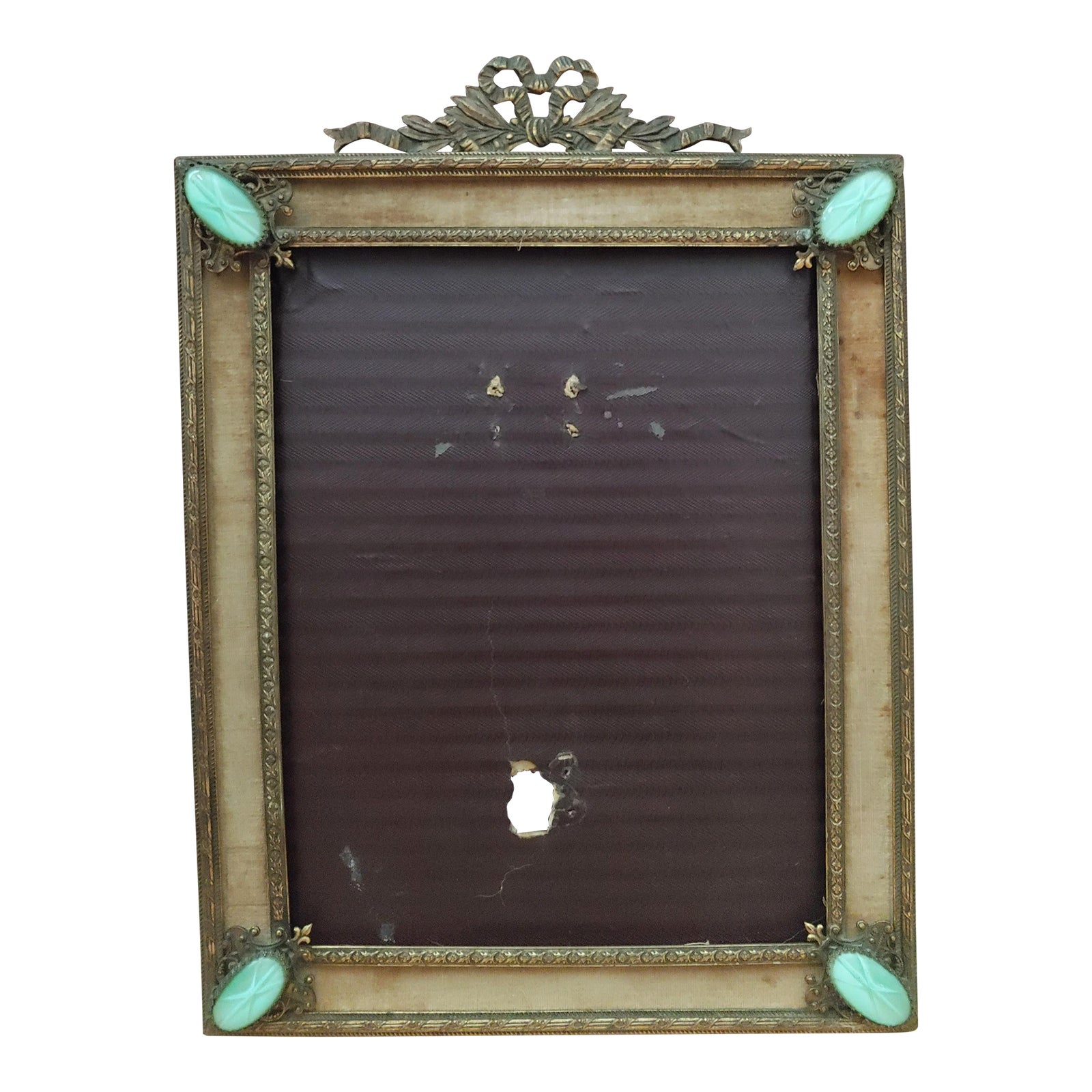 Antique French Art Deco Patinated Bronze Picture Frame | Chairish