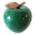 Vintage Green Marble Apple Paperweight With Brass Stem For Sale