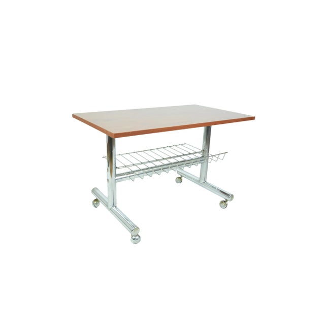 Brown Vintage Mobile Table, 1970s For Sale - Image 8 of 10