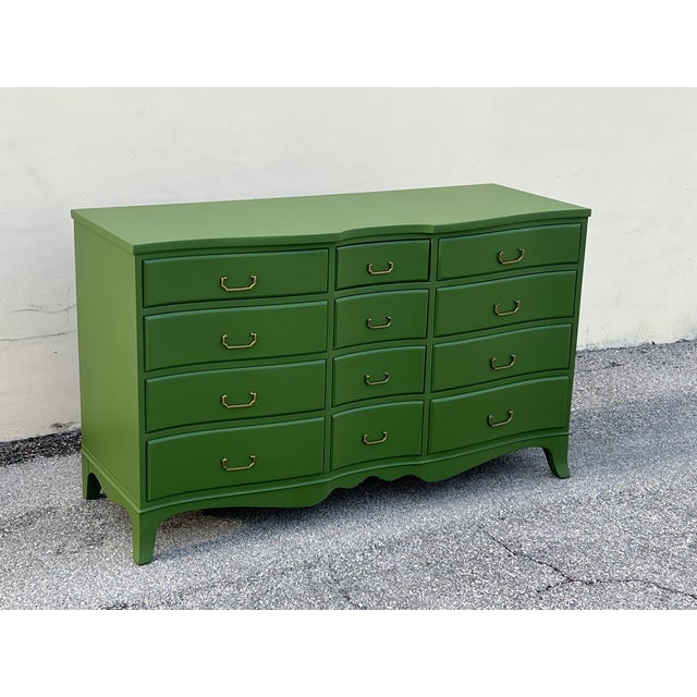 Late 20th Century Green Dresser of Twelve Drawers For Sale - Image 10 of 14