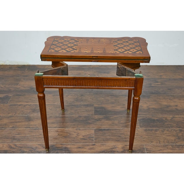 French Walnut Game Table with Marquetry and Reversible Felt Top, Circa 1880 For Sale - Image 12 of 12