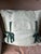A pillow made with an early 20th century English printed linen, featuring a charming flora and fauna motif. A down insert...